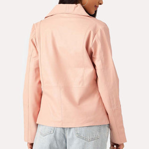 Factory Made High Street Genuine Leather <b>Jacket</b> Wholesale Design 400GSM Comfortable Stuff <b>Women</b> Leather <b>Jacket</b> - Product Image 3