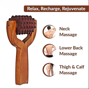 Rouleau de massage en bois naturel, masseur corporel artisanal, outil de massage en bois, relaxation musculaire, soins personnels, spa, bien-être, thérapie - Product Image 6