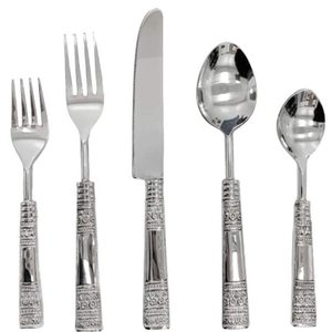 Ensemble de couverts en métal avec cuillère, fourchette et couteau en acier inoxydable pour restaurant, hôtel, mariage et traiteur - Product Image 5