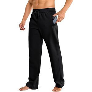 Pantalon de jogging décontracté pour homme en coton gris léger et respirant, avec taille élastique et cordon de serrage, poches latérales, idéal pour l'automne - Product Image 1
