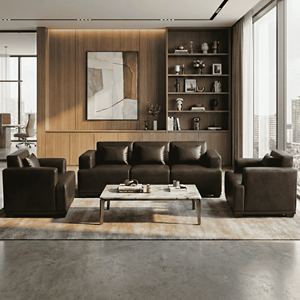 Canapé modulable carré en gros, 4-5 places, en cuir PU et structure en bois robuste, pour collection de meubles de salon et de bureau - Product Image 2