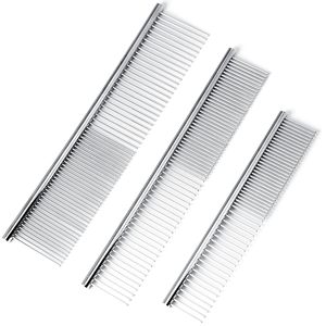 Râteau démêlant professionnel pour animaux de compagnie, 12 dents larges en acier inoxydable, peigne pour chien et chat, poignée antidérapante, sûr - Product Image 2