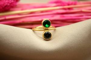 Anillo de Plata de Ley 925 con Peridoto y Esmeralda, Hecho a Mano, Joyería de Moda, Regalo de Navidad para Mujer - Product Image 6