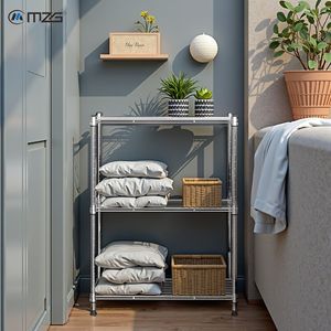 Scaffale Organizzatore in Acciaio a 3 Ripiani, Capacità 450 Libbre, 30 cm di Profondità x 2,5 cm di Altezza, per Casa, Cucina, Ufficio, Cromato, Unità di Scaffalatura 3-in-1 - Product Image 3