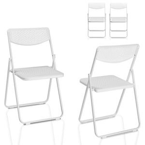 Set di 4 Sedie Pieghevoli in Plastica Leggera - Impilabili per Uso Commerciale Interno/Esterno, Casa/Eventi - Product Image 2