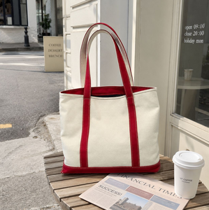 Large Capacity <b>Canvas</b> Tote Bag Women Shoulder Handbag Casual <b>Shopper</b> Bag Contrast Color - Product Image 5