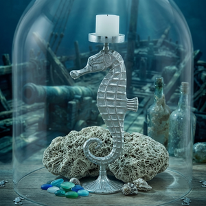 Candelabro de Metal de Lujo con Figura de Animal para Centros de Mesa de Boda, Decorativo, Plateado, con Forma de Caballito de Mar - Product Image 3
