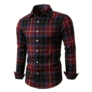 เสื้อเชิ้ตผู้ชายลายสก็อตผ้าแฟลนเนล แขนยาว ผ้าฝ้าย 100% สไตล์ลำลอง รับผลิตตามแบบ OEM ไซส์ใหญ่ คุณภาพสูง ขายส่ง - Product Image 1