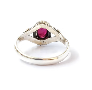 Romantic Trendy Garnet <b>Ring</b> 925 <b>Sterling</b> <b>Silver</b> Natural Gemstone Bezel <b>Set</b> Minimalist Handcrafted Gift for Her - Product Image 4