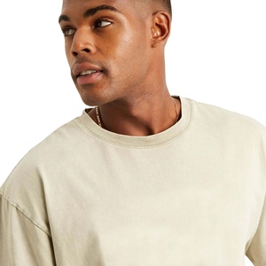 Wholesale Organic Cotton Logo Custom T Shirt <b>Drop</b> Shoulder Oversize-t Shirt Blank <b>Acid</b> Wash T Shirt Men casual wear - Product Image 2