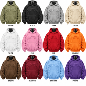 Sweat à capuche unisexe vert olive avec lettres 3D en relief, manches à motif os, streetwear, 100% coton, hiver - Product Image 6