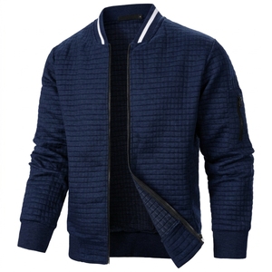 Chaqueta Casual Apex Crest Apparel Personalizada para Hombre, de Lona de Color Sólido, con Forro Polar Otoñal, Ecológica, Resistente al Viento, con Cierre y Cuello Henry - Product Image 2