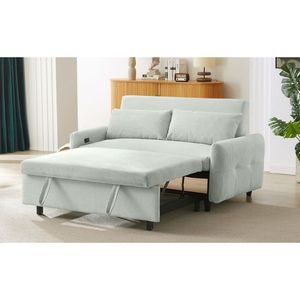 Divano Letto Moderno a 2 Posti da 146 cm con Letto Estraibile, Porte USB e Due Cuscini Decorativi, Divano con Ricarica USB - Product Image 4
