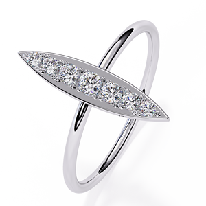 Anillo Apilable de Oro Sólido 18K con Diamantes Naturales, Estilo Minimalista con Diamantes Redondos y Marquise, Anillo de Boda para Mujer - Product Image 6