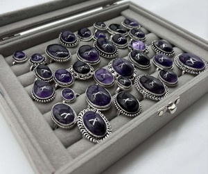Natural Amethyst Mixed Assorted Design <b>Ring</b> Wholesale Amethyst Gemstone Assorted <b>Ring</b> Mixed Lot <b>Rings</b> - Product Image 5