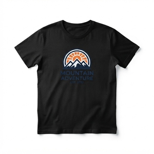 เสื้อยืดแขนสั้นโอเวอร์ไซส์ผ้าฝ้ายถักคุณภาพสูง 100% ขายส่ง พิมพ์ลายกราฟิกภูเขาตามสั่ง สำหรับกิจกรรมกลางแจ้ง จำนวนมาก - Product Image 2