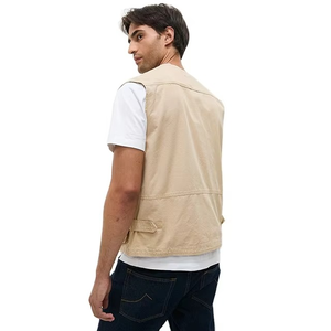 Men Multi Pocket <b>Utility</b> <b>Vest</b> Cotton Safari Fishing Gilet Lightweight Outdoor Cargo <b>Vest</b> OEM Custom Workwear Jacket - Product Image 3
