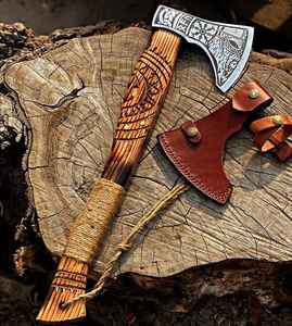 Hache Viking forgée sur mesure en acier à haute teneur en carbone, de haute qualité, fabriquée à la main, vente directe d'usine pour le camping en plein air et la survie - Product Image 2