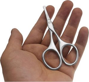 Tijeras Premium para Vello Nasal, Tijeras Profesionales para Recortar el Vello Facial, Punta Redondeada de Seguridad, Herramienta de Cuidado Personal para Hombres y Mujeres - Product Image 3