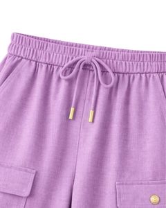 <b>Womens</b> Sage Green Two Piece Co Ord Set <b>Short</b> Sleeve Crop Shirt And Wide Leg <b>Cargo</b> Pants Casual Summer Outfit For <b>Women</b> Daily Fit - Product Image 6