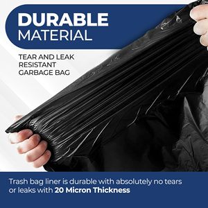 TH GB-006 Commercial Grade 55-60 Gallon Contractor Trash Bags Thickness Black Heavy Duty Garbage Bags 39 x 56 Inch <b>Extra</b> <b>Large</b> - Product Image 3