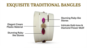 Luxury White Resin <b>Bangles</b> Gold Beaded Carved Leaf Design Bridal Jewelry <b>Set</b> Wholesale Handcrafted Ivory Resin Bracelets - Product Image 6