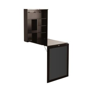 Scrivania da Ufficio Moderna Convertibile in Legno Marrone, Tavolo per Laptop da Parete Pieghevole in MDF per Uso Domestico - Product Image 1