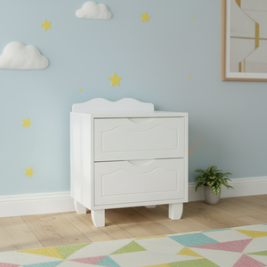 Wholesale White Wooden Nightstand for Kids Room 2 Drawer <b>Storage</b> <b>Bedside</b> Table Children Bedroom Furniture - Product Image 1