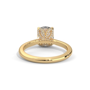 Oval Cut Moissanite Engagement <b>Ring</b> 14K Gold Plated 925 <b>Silver</b> <b>Solitaire</b> Wedding Jewelry for Women - Product Image 4