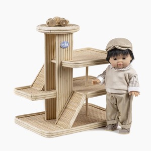 Garage en rotin pour jouets avec mini-voiture de poupée, circuit de course artisanal, achat en ligne pour jouets d'enfants - Product Image 2