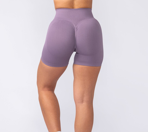 Shorts de yoga pour femmes à taille haute, écologiques, à séchage rapide, en spandex/coton, solides, sans couture, pour le fitness et les sports - Product Image 6