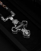 Collier pendentif croix bicolore en argent 925 plaqué argent avec moissanite, style hip-hop, breloque religieuse, bijoux unisexe, thème chrétien