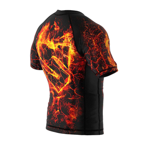 Unisex Full Sleeve Rash Guard Lava Print Quick Dry 100% Polyester <b>Compression</b> <b>Shirt</b> Adult Sport Top UPF50+ 220g - Product Image 4