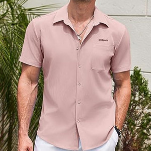 T-shirt à col campagne léger et respirant pour homme, vêtements décontractés pour usage extérieur, chemises à col campagne - Product Image 5