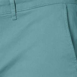 Pantalon chino pour homme, couleur turquoise, coupe droite, taille mi-haute, tissu tissé décontracté, fermeture boutonnée, poches latérales, style printemps - Product Image 3