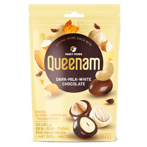 Chocolate Drageado para Exportación, Fabricación y Suministro Directo, OEM/ODM, HALAL, Mezcla de Nueces Recubiertas de Chocolate: Almendras, Anacardos, Macadamias, 150G - Product Image 1