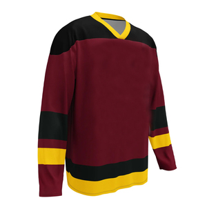 Maillot de hockey sur glace pour adulte à rayures par transfert thermique, service OEM, personnalisez votre propre design, vente en gros 2026, 100 % polyester - Product Image 3