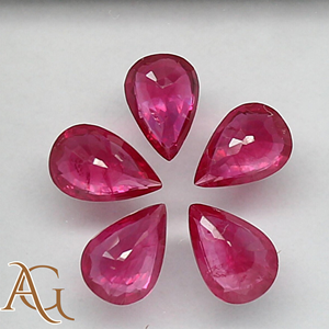 Rubí natural de Mozambique, talla de pera facetada, tratado térmicamente, piedra preciosa suelta para la fabricación de joyas, tamaño pequeño precioso. - Product Image 4