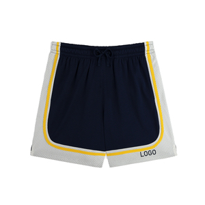 Top Trending Men's Unisex Colorblock Court Shorts Retro Basketball OEM Custom <b>Mesh</b> Embroidered Logo Lightweight Breathable - Product Image 3
