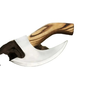 Hacha para Pizza de Acero al Carbono Hecha a Mano por Ahmad Fabric, Hoja de Corte de 4 3/4 Pulgadas, Cabeza Tipo Tomahawk, Mango de Madera de Palisandro y Cuero - Product Image 4