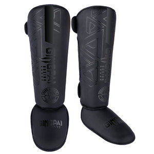 Nouvelle conception, protège-tibias professionnels en cuir pour MMA, réglables, respirants, pour la boxe et le Muay Thai, protection des jambes - Product Image 5