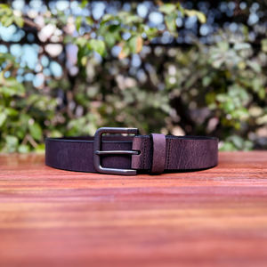 Cinturón de Cuero de Búfalo de Lujo para Hombre, Color Marrón Liso, Formal, con Hebilla de Aleación de Zinc de 35 mm, Duradero para Oficina y Vestir - Product Image 3