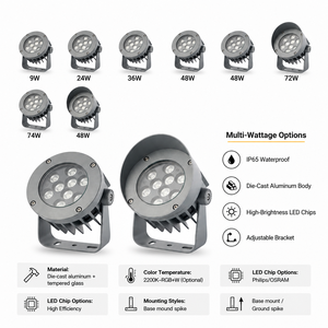ไอเดียสินค้าใหม่ ไฟสปอตไลท์ LED 96W ควบคุมด้วย DMX512 พร้อมฟังก์ชั่นเปิด-ปิด แสงวอร์มไวท์ 6500K IP66 สำหรับสวนและภูมิทัศน์ มาตรฐาน ROHS วัสดุกระจก - Product Image 3