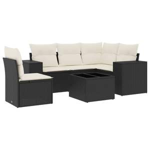 Conjunto de Sofás Modulares Grandes de Ratán PE Negro para Jardín, Muebles de Patio con Elegante Modularidad - Product Image 2