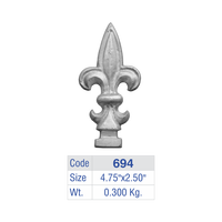Decoratieve Fleur-de-lis railing eindkap, sierlijke hekwerkspits, villa poort, leuningpaal kap, fitting