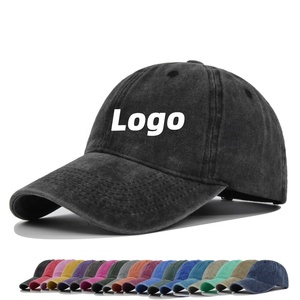 Gorra de Béisbol de Mezclilla Lavada Estilo Vintage con Logotipo Personalizado, Ajustable, Unisex, Estilo Dad Hat, 6 Paneles, Suave, Deportiva, Casual, para Exteriores - Product Image 1