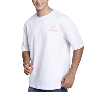 Camiseta de Cuello Redondo Extra Grande para Hombre, con Logotipo Personalizado de Fábrica, Impresión 3D en Relieve, 100% Algodón, Gruesa, Ecológica - Product Image 1