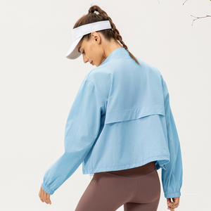 Women's Lightweight Cropped Windbreaker Jacket Full Zip Athletic Running <b>Shell</b> Breathable Outdoor Training Outerwear 2026 - Product Image 4