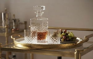 Plateau rond moderne en métal avec un grand design en marbre et métal, nouveau plateau élégant pour servir le petit-déjeuner et les aliments - Product Image 6
