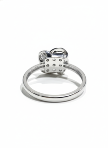Round Natural <b>Diamond</b> <b>Ring</b> for Women in 18KT Gold Plated Classic Style - Product Image 4